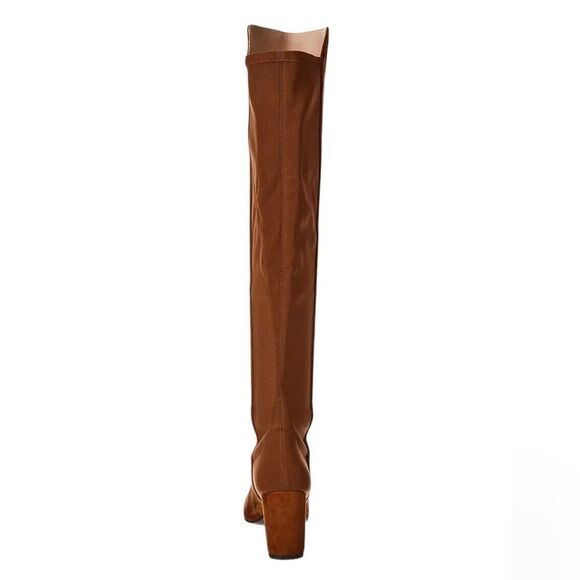 NWOB Stuart Weitzman Carly 5050 Suede Stretch Over The Knee Boots in Coffee sz 5 - Picture 3 of 11